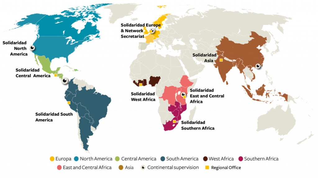 wereldkaart solidaridad organisatie