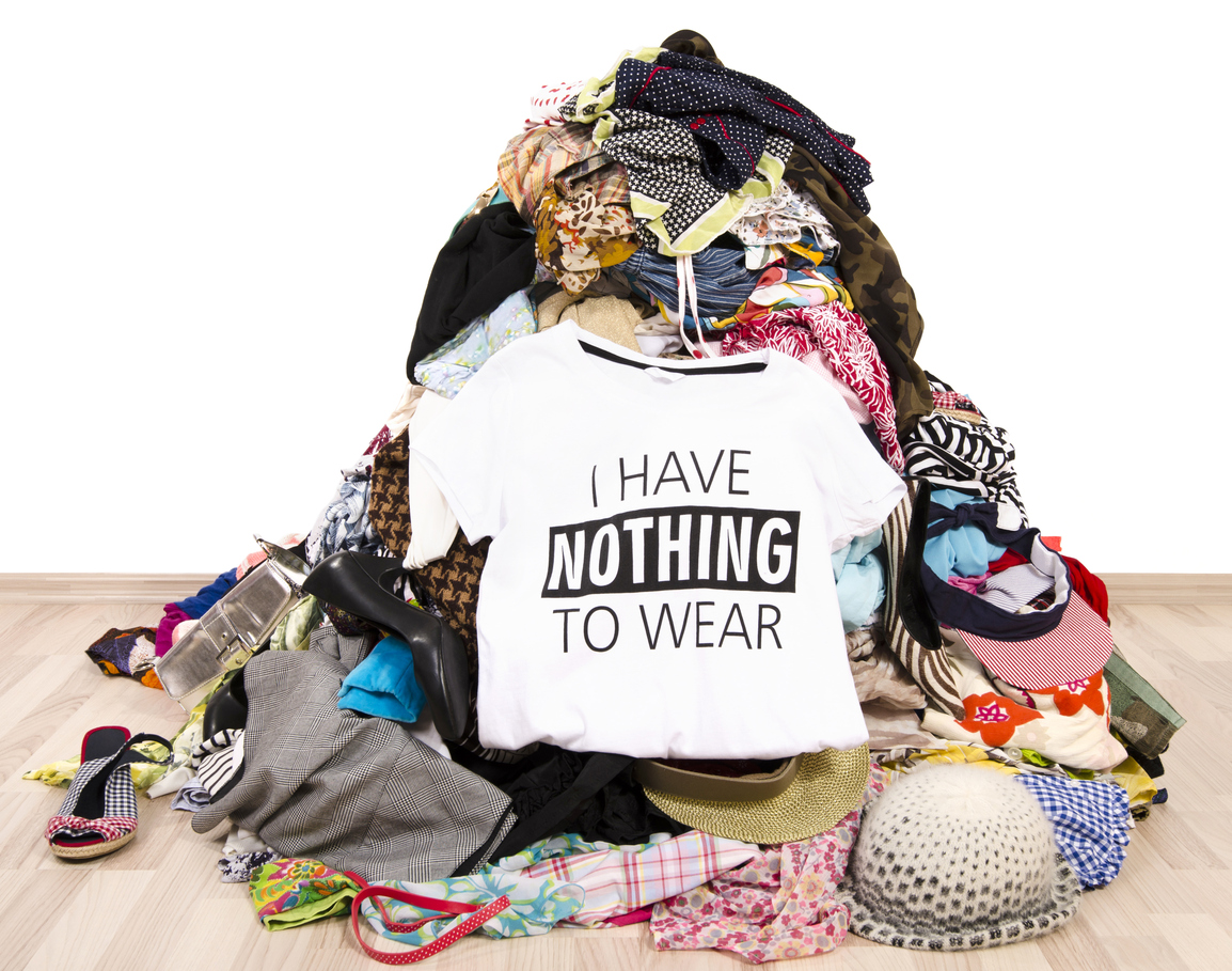 berg kleding met tekst erop 'i have nothing to wear' 